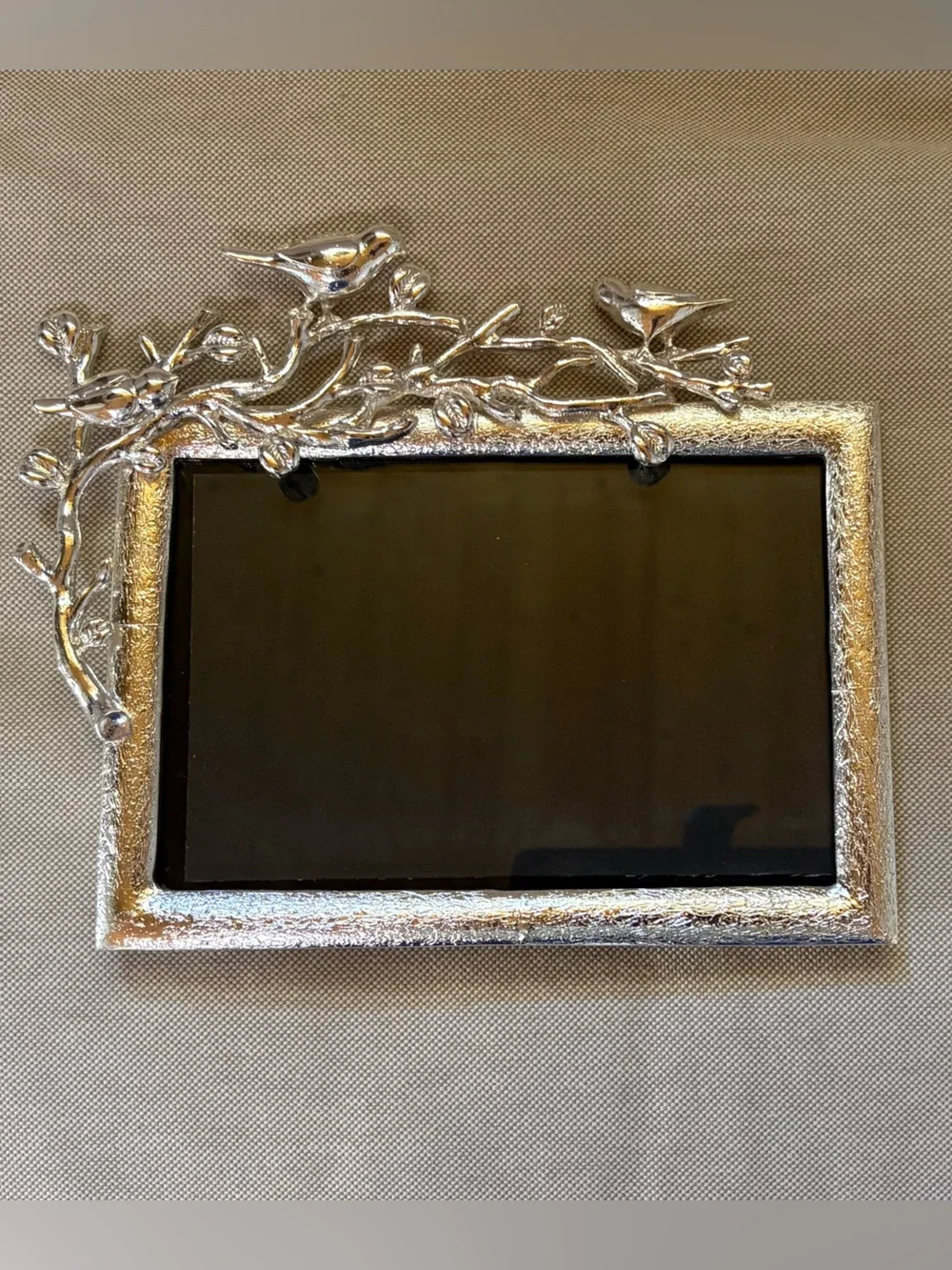 Silver Birds on Tree Branch Picture Frame - Elegant Home Accent for 4x6 pictures